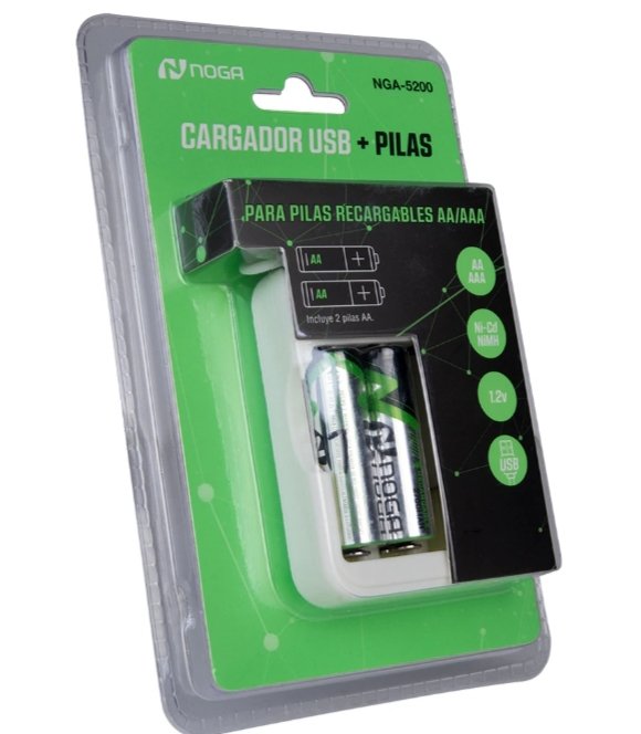 CARGADOR DE PILAS + 2 PILAS AA RECARGABLES NGA-5200 - Image 3