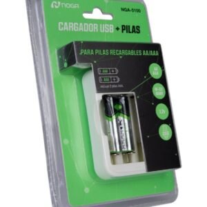 CARGADOR DE PILAS + 2 PILAS AA RECARGABLES NGA-5100