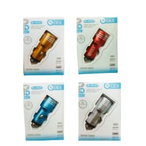 CARGADOR AUTO IBEK 20W MODELO IB25425