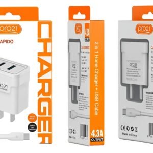 CARGADOR PRO 21 CON CABEZA ENTRA TIPO C Y USB 4.3A