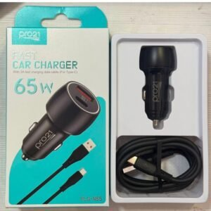 CARGADOR AUTO PRO21 TIPO C 65W CON ENTRA USB +TIPO C