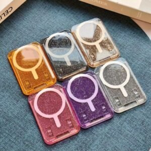 TARJETERO MAGSAFE CON BRILLO .COLORS ROSA,,LILA,NEGRO,PLATEO,NARANJA .