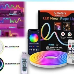 TIRAD LED NEO RGB 5M ENTRA USB CON CONTROL Y QR .